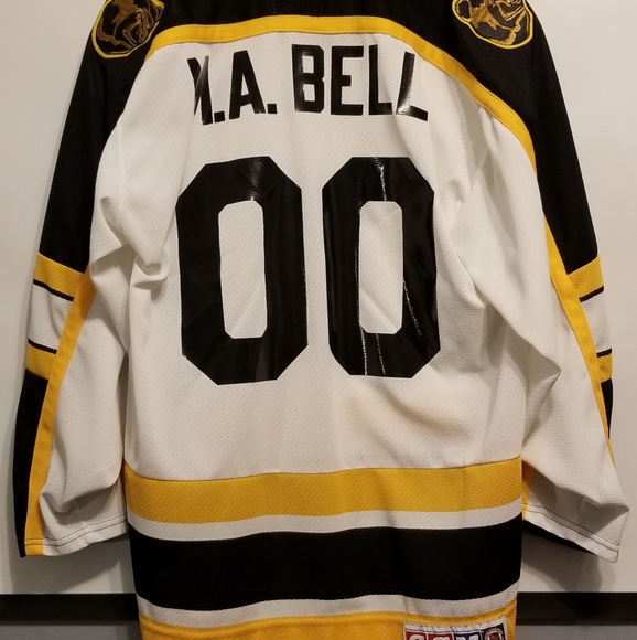 Vintage 1983 Rare CCM MA BELL  Bruins Jersey Mens Blacks Yellow Bear L - Picture 4 of 10
